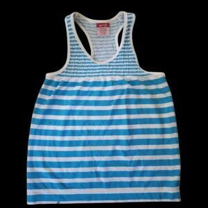 * CRUSH Blue and White Striped Racer Back Tank Top Girls Size 2-4